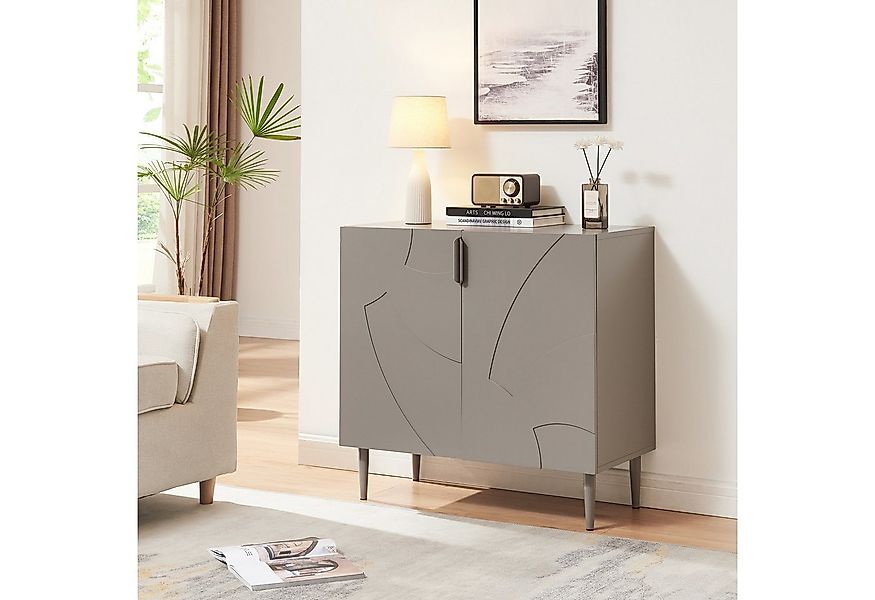 en.casa Sideboard, »Starvili« mit 2 Türen 75 x 76 x 38 cm Grau günstig online kaufen