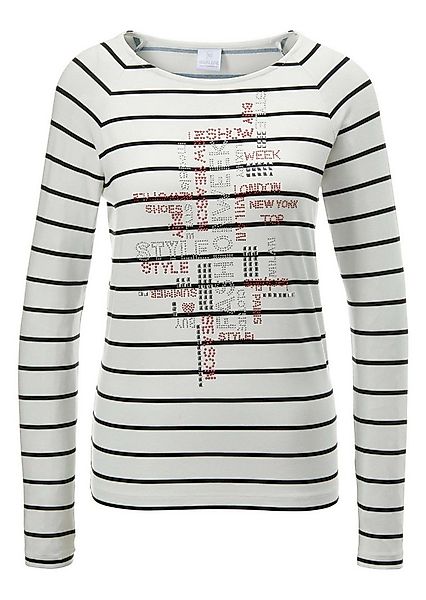 MADELEINE Langarmshirt Glanzvolles Langarmshirt mit Ziersteinen Stilvolles günstig online kaufen
