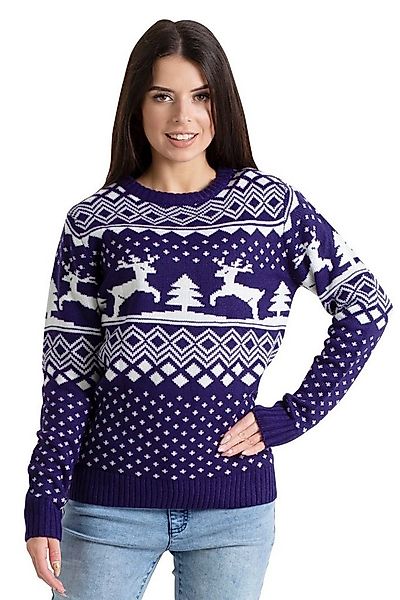 BlauerHafen Weihnachtspullover Damen Weihnachts Pullover lange Ärmel Knit R günstig online kaufen