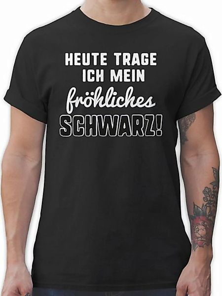 Shirtracer T-Shirt Heute trage ich mein fröhliches Schwarz! Sprüche Stateme günstig online kaufen