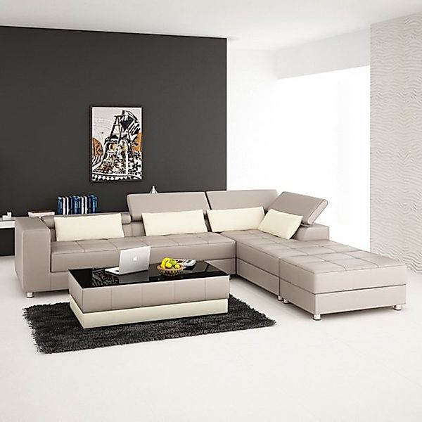 JVmoebel Ecksofa Ledersofa Couch Wohnlandschaft Eck Garnitur Sofa, Made in günstig online kaufen