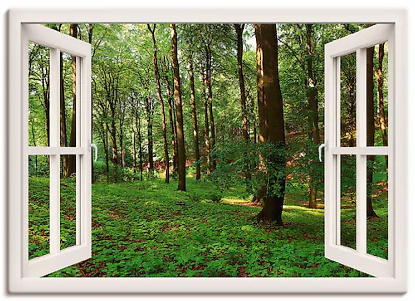 Artland Leinwandbild »Panorama Sommerwald, weiß« Fensterblick 1 Stk. tlg. a günstig online kaufen