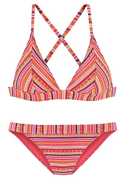LASCANA Triangel-Bikini, mit glitzernden Streifen günstig online kaufen