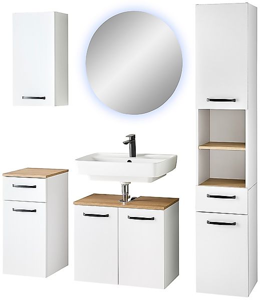 Saphir Badmöbel-Set "Quickset 500, Waschbeckenunterschrank mit Spiegel" 5 S günstig online kaufen