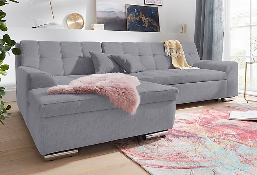 DOMO collection Ecksofa »Aversa, moderne Steppung im Sitz und Rücken, gesch günstig online kaufen