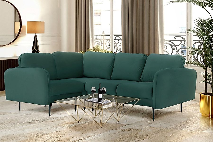 Leonique Ecksofa "Skidi L-Form", mit losen Rückenkissen und Keder oben auf günstig online kaufen