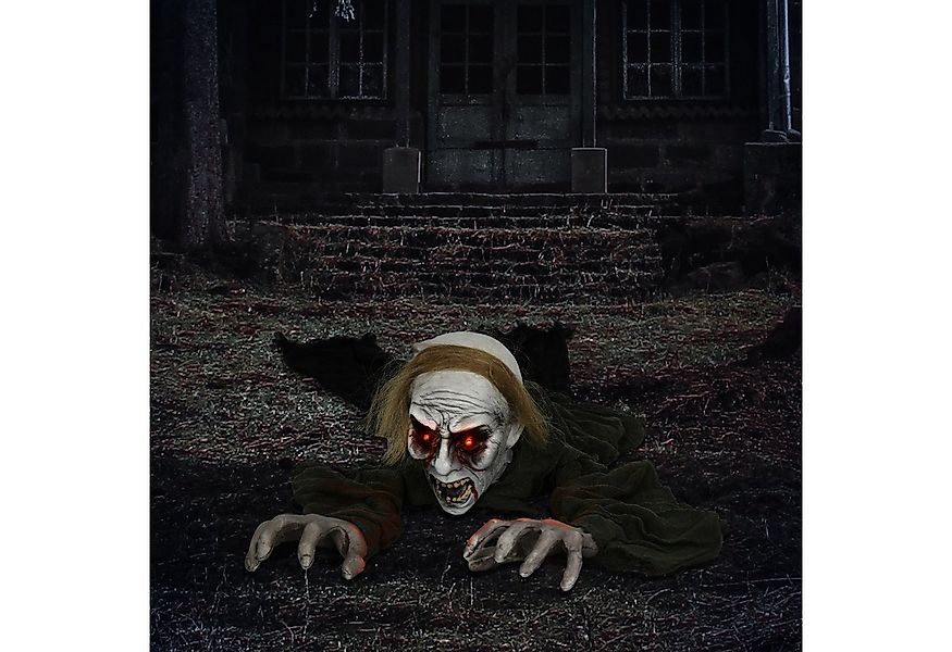 HOMCOM Dekofigur Halloween-Zombie mit Rot Leuchtende Augen und Heul-Geräusc günstig online kaufen