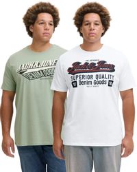 Jack & Jones PlusSize Print-Shirt (2er-Pack) günstig online kaufen