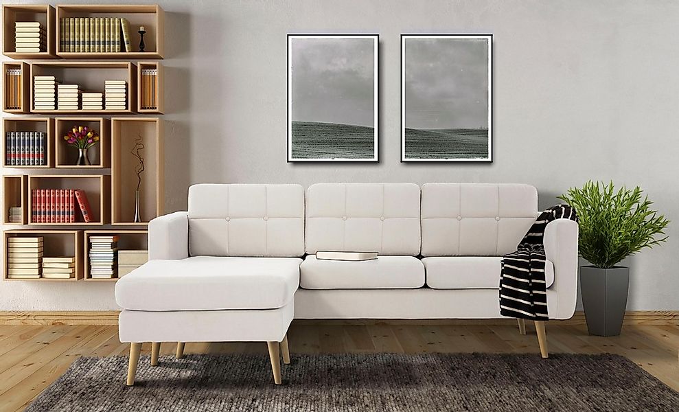 Home affaire Ecksofa »Brest L-Form«, mit Knopfheftung und Steppung im Rücke günstig online kaufen