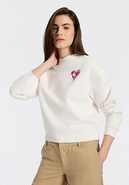 HUGO Blue Sweater Delessa Baumwoll-Terry mit Rundhals günstig online kaufen