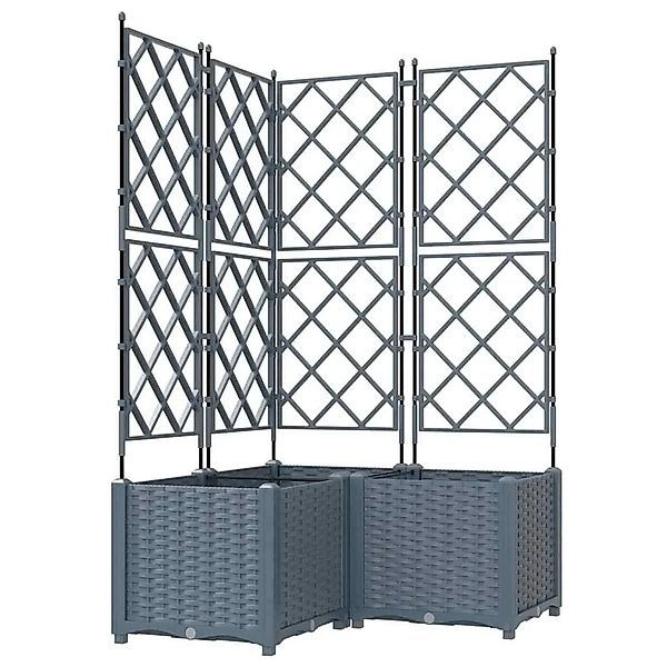 vidaXL Garten-Pflanzgefäß 3 Stk Hellgrau 80 x 80 x 143 cm Stahl 42002887 günstig online kaufen