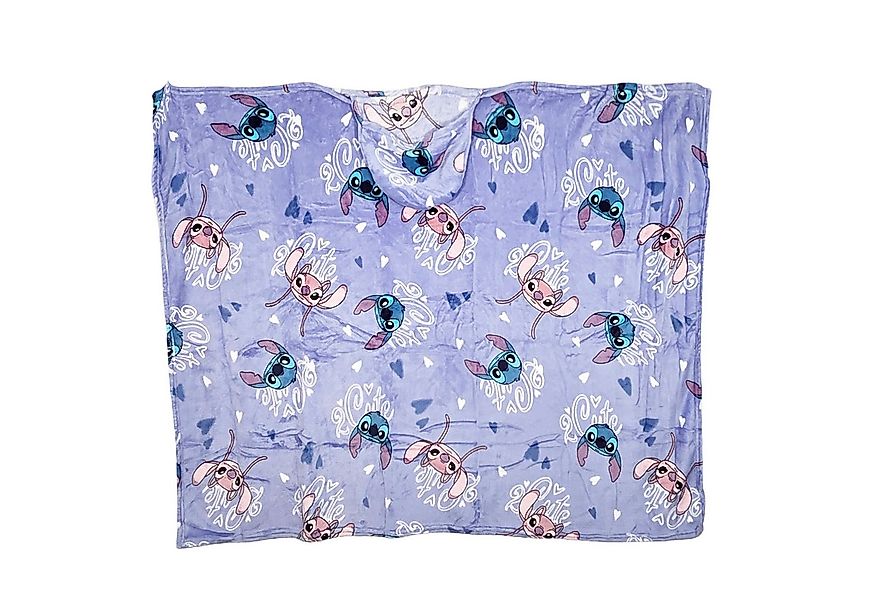 Wohndecke Disney Stitch Flanell Decke XL - Warme Kapuzen Kuscheldecke 120x1 günstig online kaufen