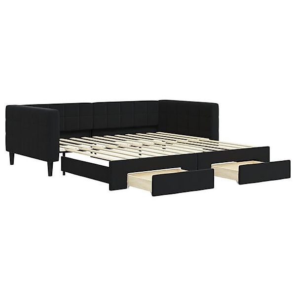 vidaXL Ausziehbett, Tagesbett Ausziehbar mit Schubladen Schwarz 100x200 cm günstig online kaufen