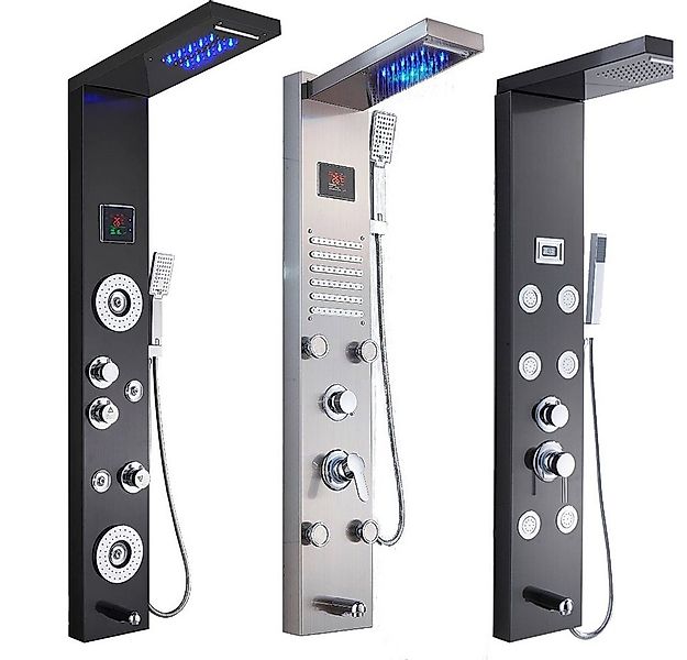 XERSEK Duschsystem Duschpaneel Regendusche Edelstahl Dusche Armaturen mit M günstig online kaufen