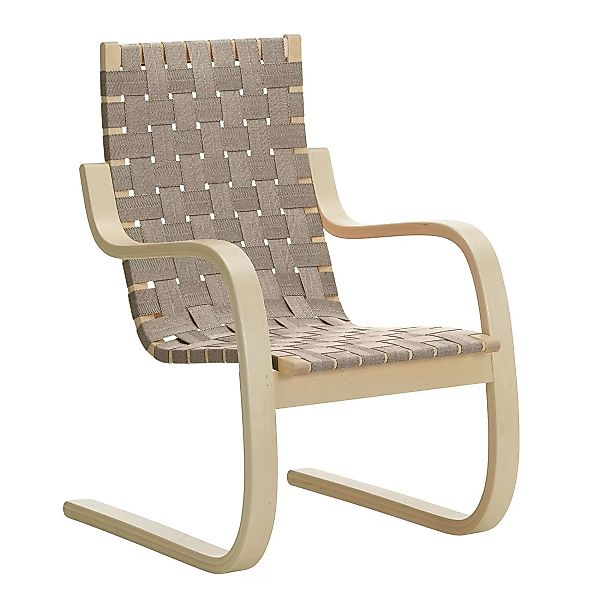 Artek - 406 Sessel - natur/Sitzfläche 100% Leinengewebe/Gestell Birke massi günstig online kaufen