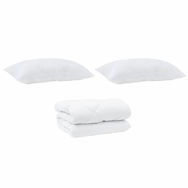 vidaXL Winterbettdecke mit Kissen 3-Tlg Weiß Mikrofaser 3377773 günstig online kaufen