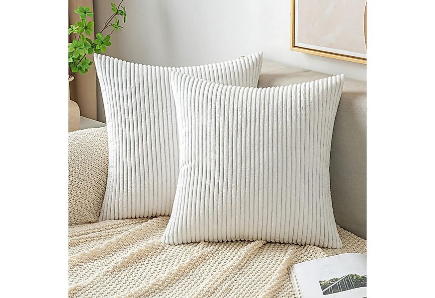MODFU Kissenbezüge 2er Set Weich Kordsamt Zierkissenbezug Dekokissen Modern günstig online kaufen