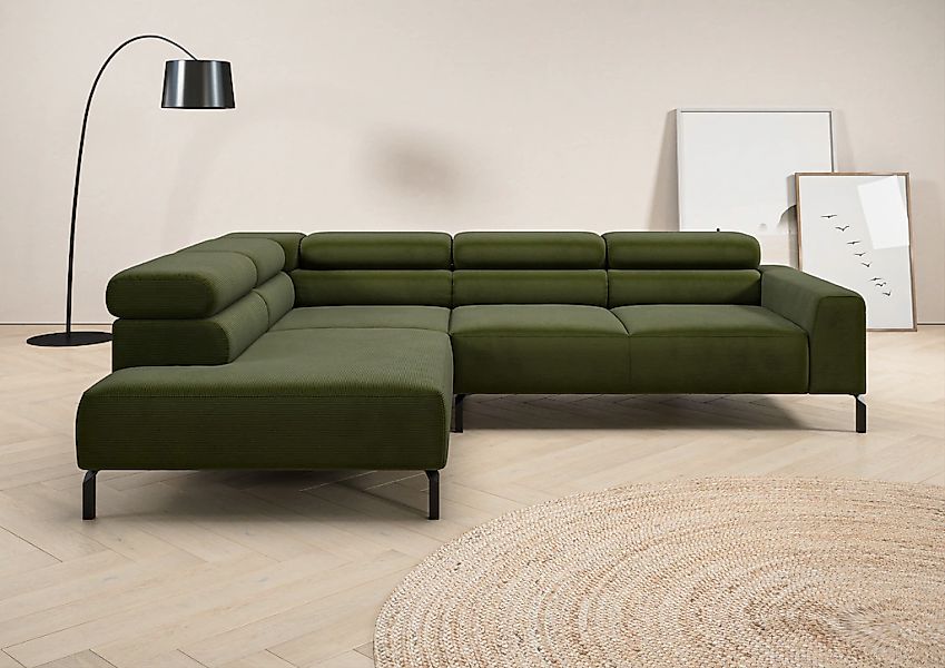 Places of Style Ecksofa "Antonelli, L-Form, inkl. Kopfteilverstellung, Brei günstig online kaufen