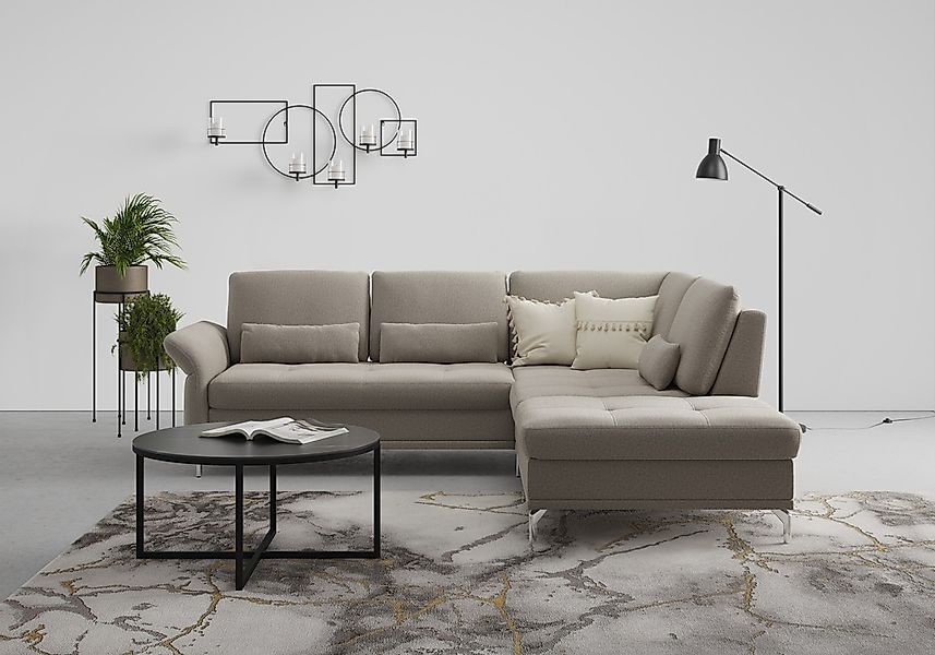 Home affaire Ecksofa "Palm Beach L-Form" Federkern, mit Sitztiefenverstellu günstig online kaufen