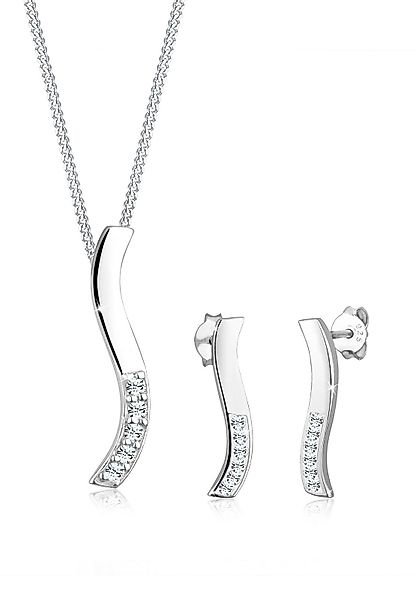 Elli Schmuckset Welle Kristalle 925 Silber, günstig online kaufen