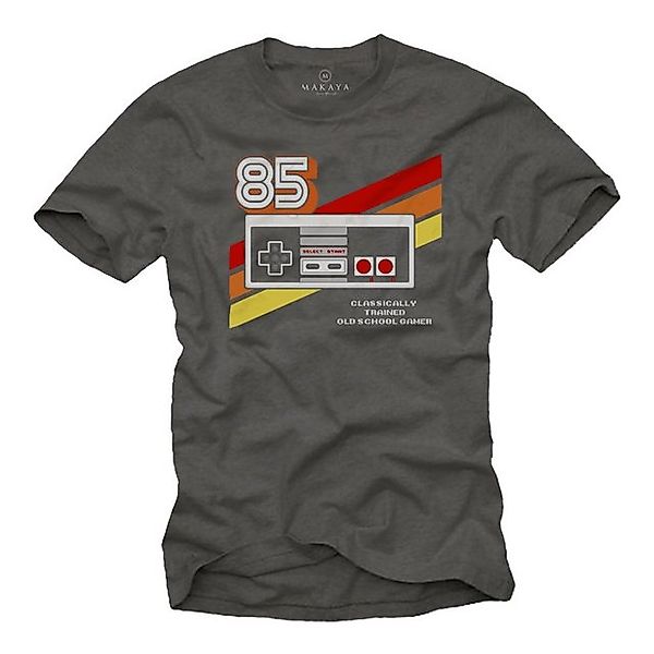 MAKAYA Print-Shirt Herren Vintage Gamer PC Computer Motiv Nerd Geschenke Ge günstig online kaufen