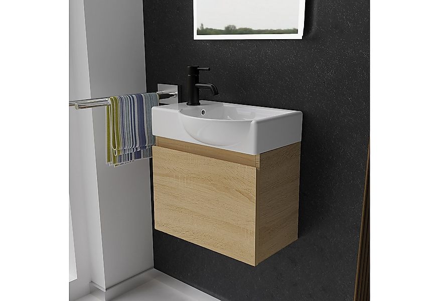 Alpenberger Badmöbel-Set - Gäste WC Waschbecken mit Unterschrank 45 cm Brei günstig online kaufen