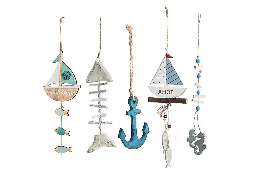 Logbuch-Verlag Dekofigur Holzdeko Set zum Aufhängen - maritimes Dekoset Anh günstig online kaufen