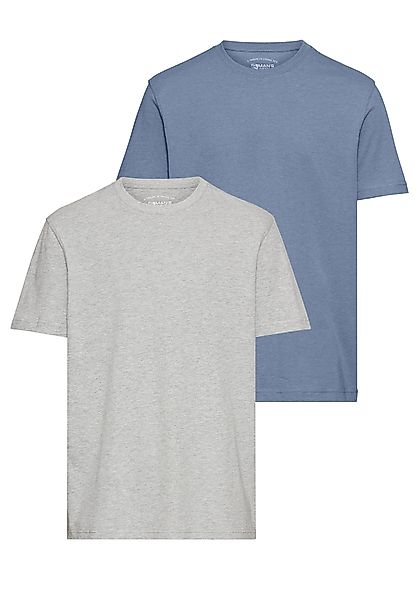 Mans World Rundhalsshirt, (2er-Pack), Kurzarm, Basic-Stil, aus Baumwollmisc günstig online kaufen