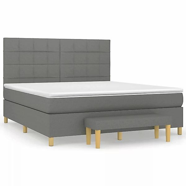 vidaXL Boxspringbett Boxspringbett mit Matratze Dunkelgrau 180x200 cm Stoff günstig online kaufen