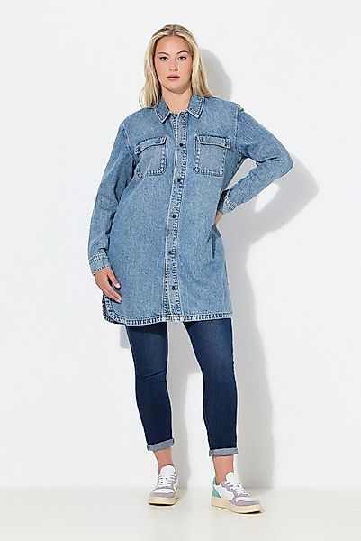 Ulla Popken Jeansjacke Jeans-Shaket Oversized Hemdkragen Langarm günstig online kaufen