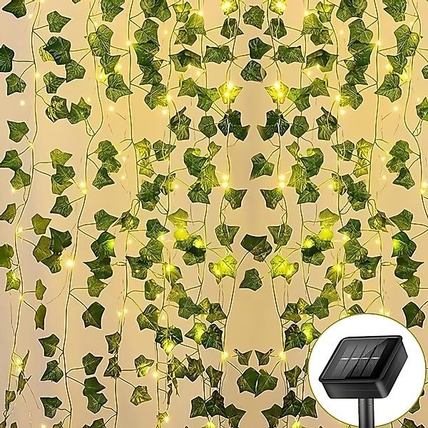 BlingBin LED-Lichterkette Solar Lichterkette Aussen, Efeu günstig online kaufen