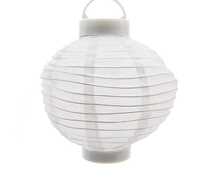 Solar Garten Lampion Weiß Laterne zum Aufhängen LED Warmweiß Ø 20 cm günstig online kaufen