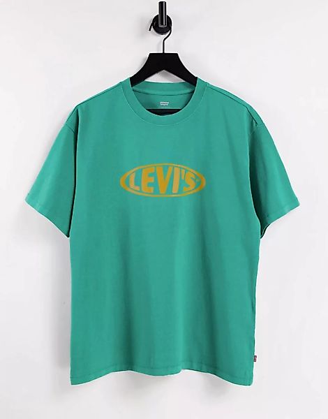 Levi's – T-Shirt in Grün mit Vintage-Passform und Retro-Logo günstig online kaufen