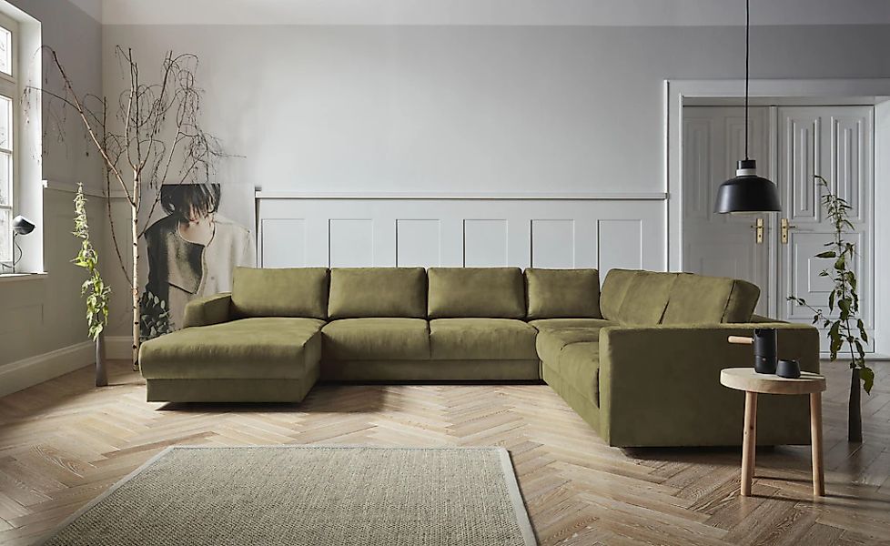 Home affaire Wohnlandschaft "Hobro U-Form" in 3 Bezugsqualitäten in vielen günstig online kaufen