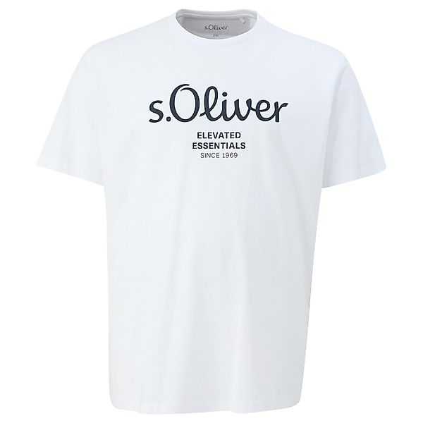 s.Oliver Rundhalsshirt s.Oliver Übergrößen T-Shirt weiß günstig online kaufen