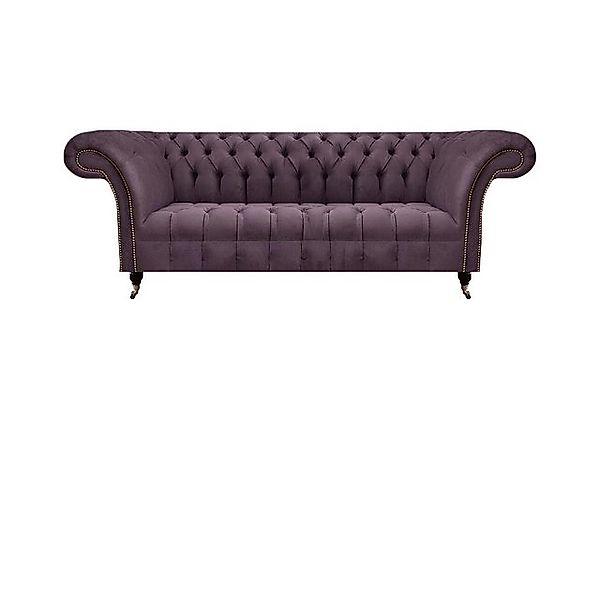JVmoebel Sofa Chesterfield Dunkellila Sofagarnitur Dreisitzer 2x Textil Ses günstig online kaufen