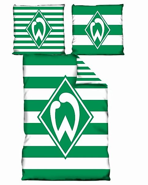 Werder Bremen Fan-Bettwäsche Streifen Wendemotiv günstig online kaufen