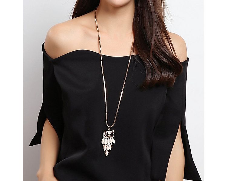 KARMA Lange Kette Lange Halskette mit Anhänger Damen Damenkette Eule (Tiere günstig online kaufen