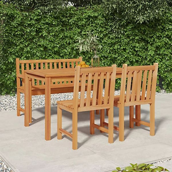 Vidaxl 4-tlg. Garten-essgruppe Massivholz Teak günstig online kaufen