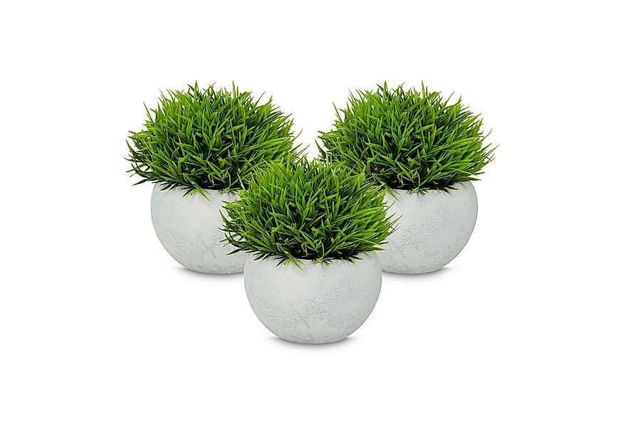 Kunstpflanze im Topf 3er Set Gras, relaxdays, Höhe 12 cm, B günstig online kaufen