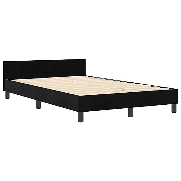 vidaXL Bettgestell mit Kopfteil Schwarz 120 x 190 cm Samt 3344995 günstig online kaufen