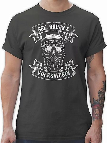Shirtracer T-Shirt Sex Drugs Volksmusik Totenkopf Mode für Oktoberfest Herr günstig online kaufen