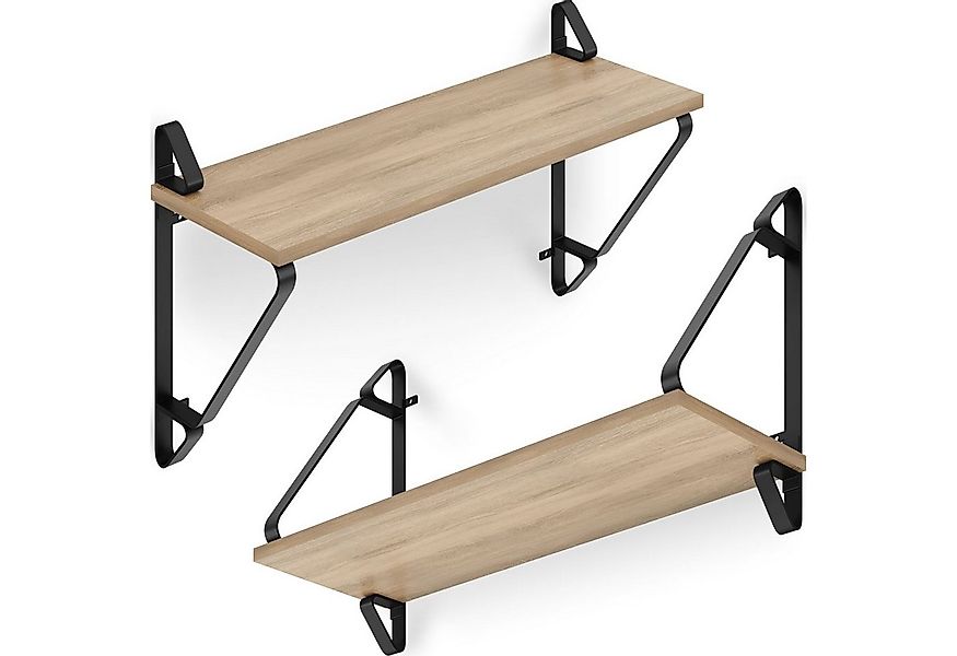 tectake Wandregal 2er Set Wandregal, Set 2-tlg., Industrial Style günstig online kaufen