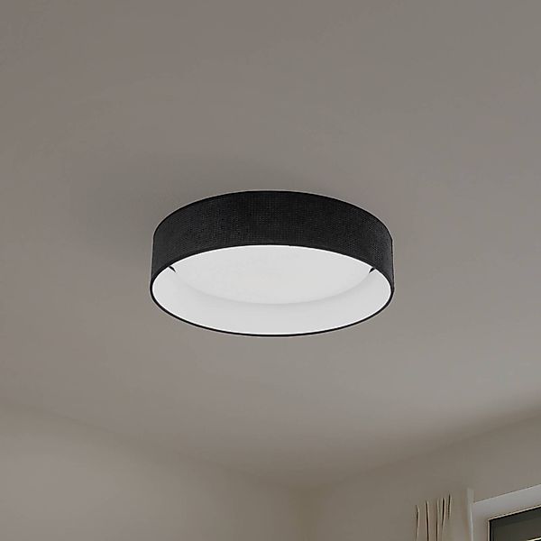 LED-Deckenleuchte Plafond, schwarz, Stoff, Ø 45 cm, 3-step günstig online kaufen