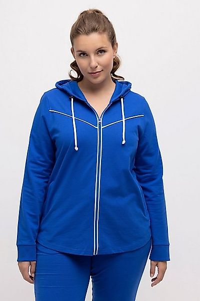 Ulla Popken Sweatjacke Sweatjacke Piping Kapuze gerundeter Saum günstig online kaufen