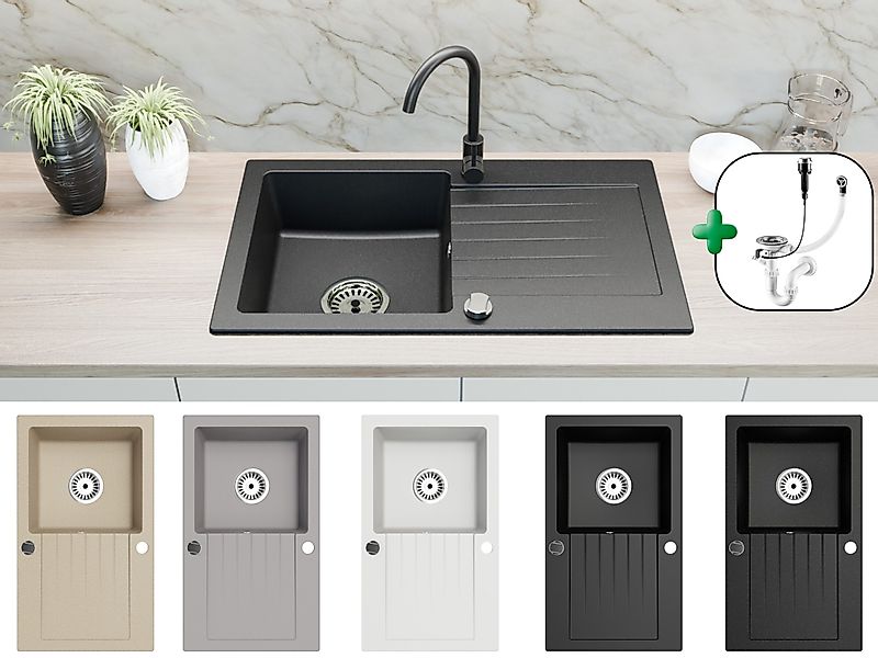 Faizee Möbel Granitspüle Faizee Home, Graniteinbauspüle günstig online kaufen