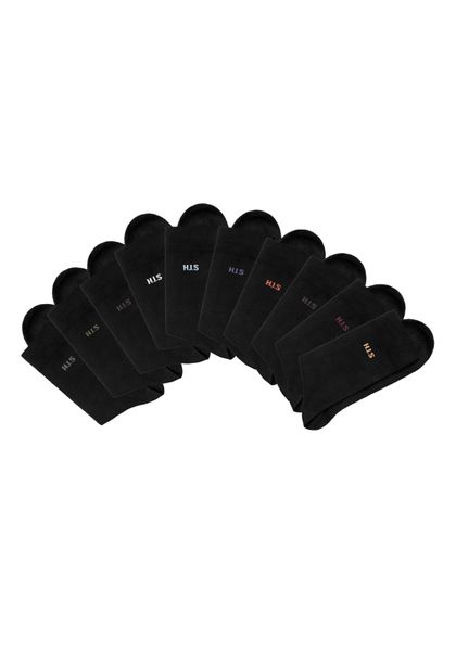 H.I.S Socken Packung, 10 Stk. tlg. mit farbigem Innenbund günstig online kaufen