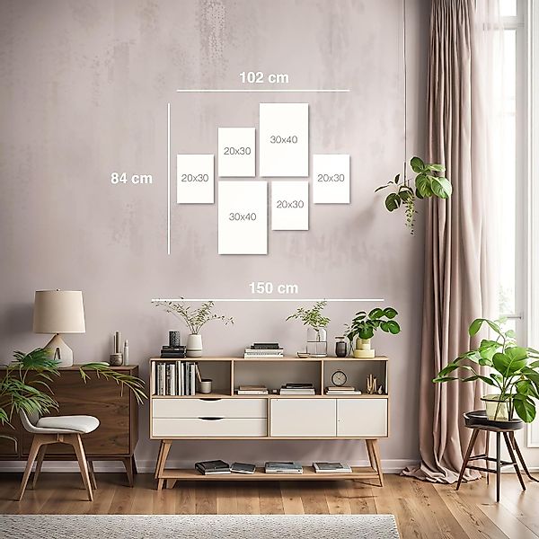 Novart Wandbild Wandbilder Set Wohnzimmer Wald günstig online kaufen
