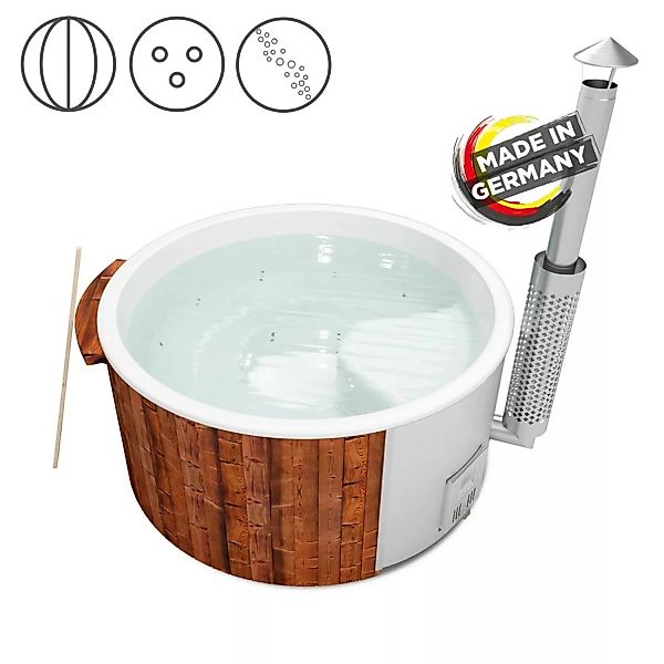 Holzklusiv Hot Tub Saphir 200 Thermoholz Spa Wanne Weiß günstig online kaufen