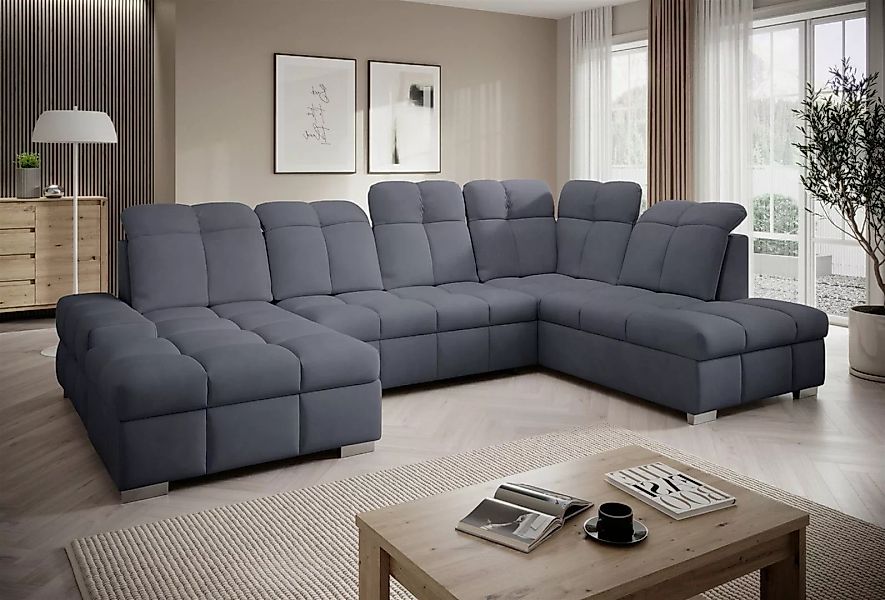Fun Möbel Wohnlandschaft Sofa U-Form TEMPE mit Schlaffunktion, verstellbare günstig online kaufen